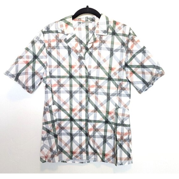 Cos Shirt Womens 8 Green Button Down Short Sleeve Casual Lightweight Preppy Top - Picture 3 of 12